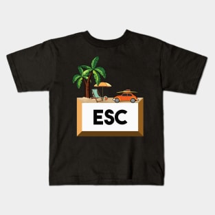 Esc Vacation Escape Key Professional Programmer Kids T-Shirt